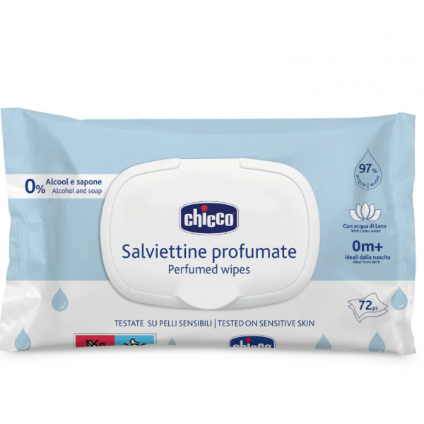 Chicco Μωρομάντηλα Chicco Με 97% Νερό Και Καπάκι (72τμχ) L50-12050-00