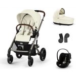 Cybex Balios S Lux Set S Καρότσι, Πορτ Μπεμπέ, Κάθισμα Αυτοκινήτου Cloud G και Αντάπτορες Seashell Beige 70000540