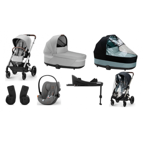 Cybex Balios S Lux Set XL Καρότσι, Πορτ Μπεμπέ, Κάθισμα Αυτοκινήτου Cloud G, Αντάπτορες, Βάση Καθ. αυτοκινήτου και Rain Cover Lava Grey 70000493