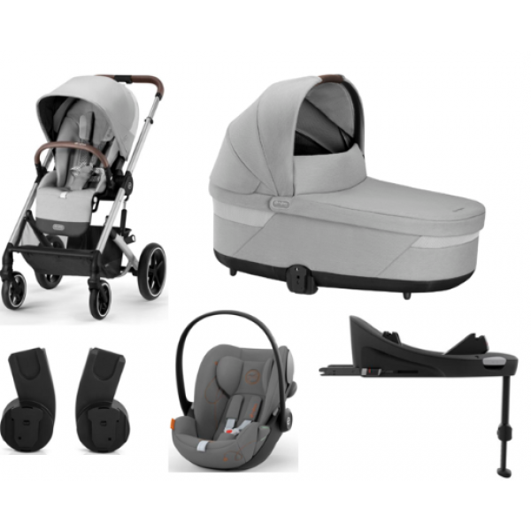 Cybex Balios S Lux Set M Καρότσι, Πορτ Μπεμπέ, Κάθισμα Αυτοκινήτου Cloud G, Αντάπτορες και Βάση Καθ. αυτοκινήτου Lava Grey 70000497