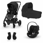 Cybex Balios S Lux Set S Καρότσι, Πορτ Μπεμπέ, Κάθισμα Αυτοκινήτου Cloud G και Αντάπτορες Moon Black | black 70000498