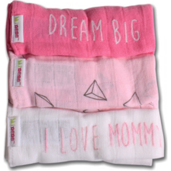 Minene Σετ μουσελίνες I Love Mommy fuchsia 21382