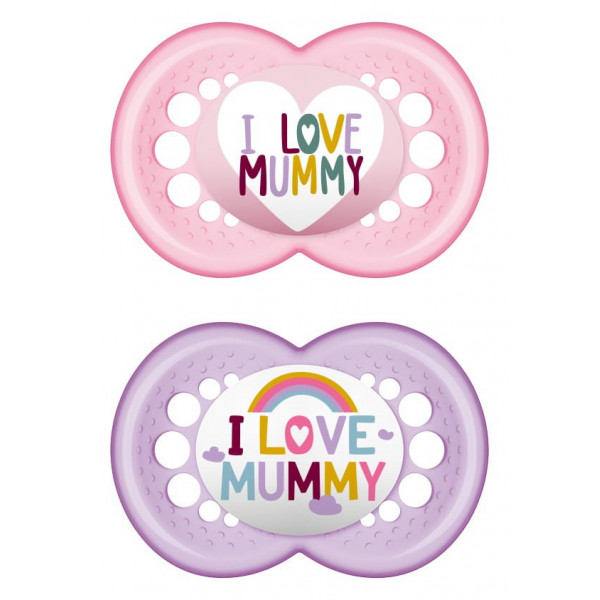 MAM Πιπίλα Σιλικόνης Ι Love Mummy  6-16 μηνών Ροζ 170SG1