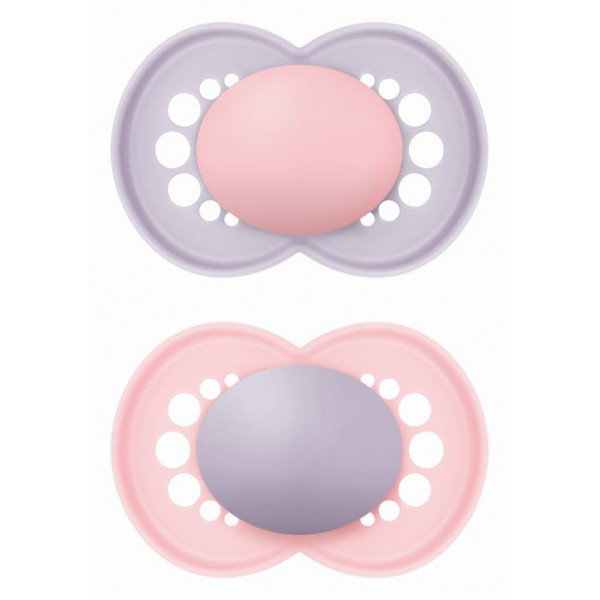MAM Πιπίλα Original Unprinted Σιλικόνης 16+ μηνών Μωβ 278SGc