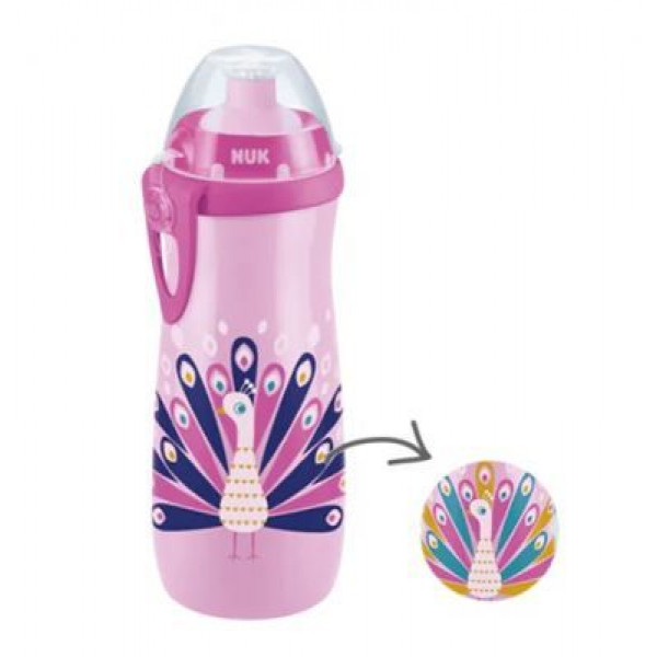 Nuk First Choice Sports Cup με Καπάκι Push-Pull 450Ml 36m+ Changes Colour Μωβ 255.577purple