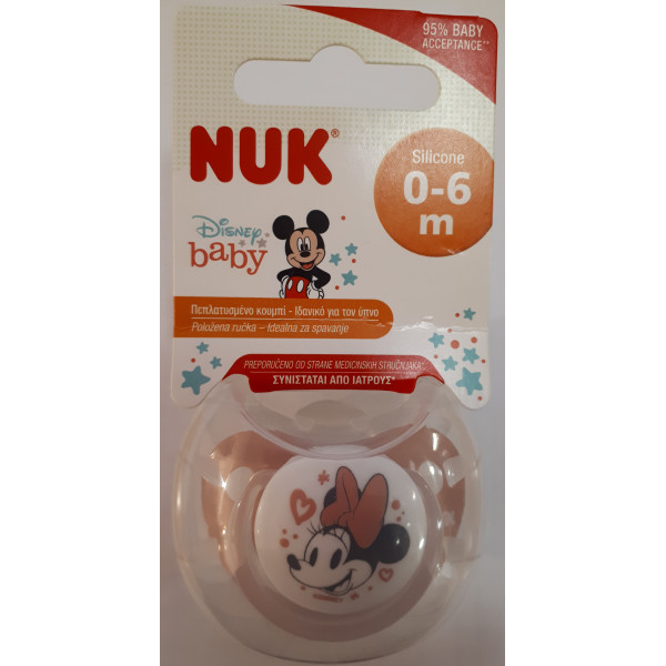 Nuk Πιπίλα Disney Minnie Σιλικόνης 0-6m 730.325