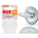 Nuk Πιπίλα Σιλικόνης 0-9m MommyFeel Γαλάζια & Μπεζ 2τεμ 730.862b