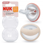 Nuk Πιπίλα Σιλικόνης 0-9m MommyFeel Πορτοκαλί & Μπεζ 2τεμ 730.862p