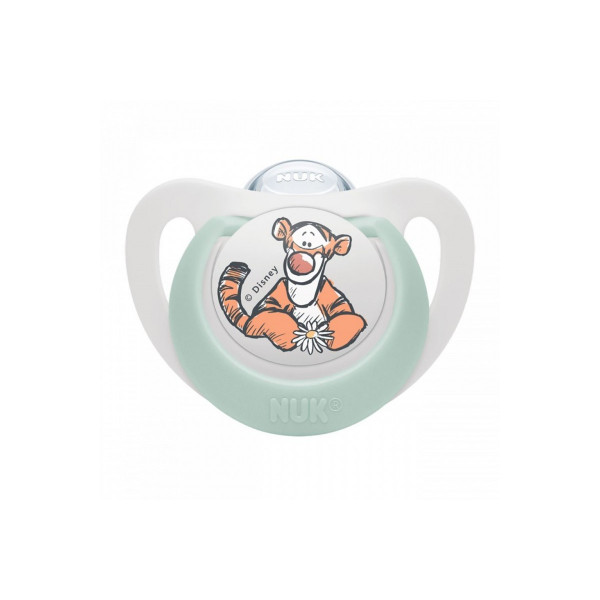 Nuk Star Ορθοδοντική Πιπίλα Σιλικόνης 6-18 Μηνών Disney Tiger 736.939beige