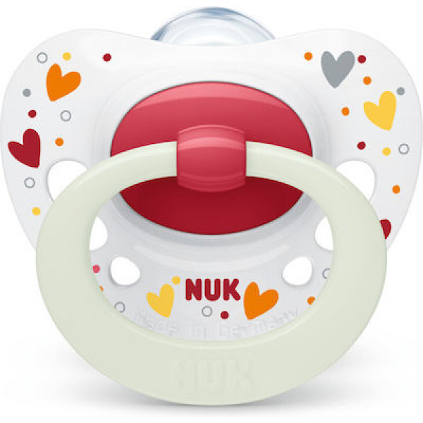 NUK Signature Night Πιπίλα Σιλικόνης 18-36m PinkHeart 739.704pinkheart.