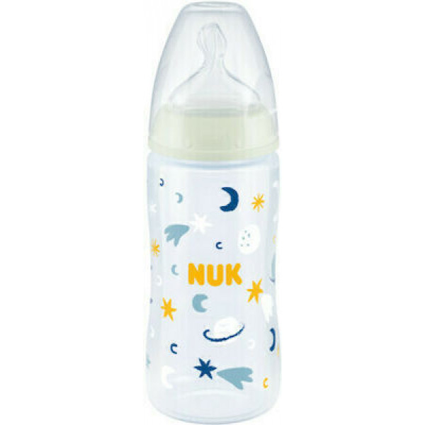 Nuk Πλαστικό Μπιμπερό First Choice Plus με Θηλή Σιλικόνης 300ml για 6-18 μηνών Space 741.142