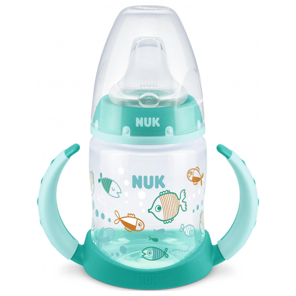 Nuk Εκπαιδευτικό Μπιμπερό με Λαβές First Choice 6-18m+ Ψάρι Τουρκουάζ 743.943