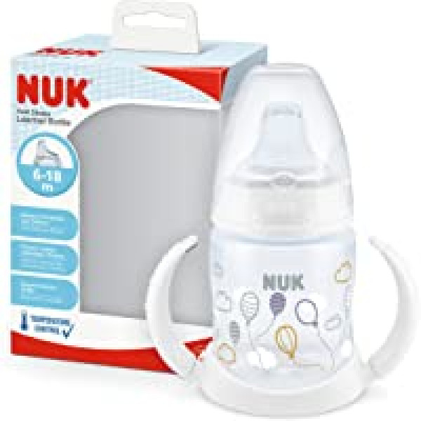 Nuk Εκπαιδευτικό Μπιμπερό με Λαβές First Choice 6-18m+ Μπαλόνια White 743.943