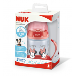 Nuk Μπιμπερό Mickey First Choice εκπαιδευτικό με 2 λαβές 6-18M & Μαλακό Ρύγχος Σιλικόνης 150ml 743.944Red