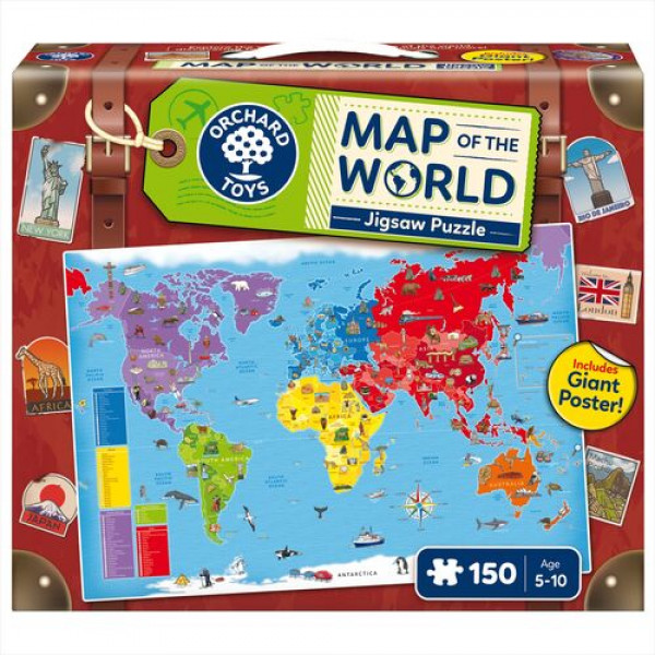 Orchard Toys "Παγκόσμιος χάρτης" (Map of the World) Jigsaw Puzzle 150 κομματιών -Ηλικίες 5-10 ORCH307