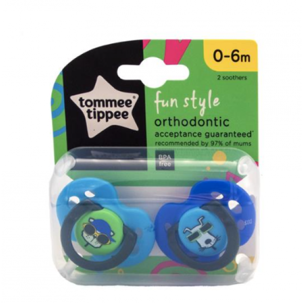 Tommee Tippee Πιπίλα σιλικόνης Fun Style  0-6 μηνών Blue 43335702blue