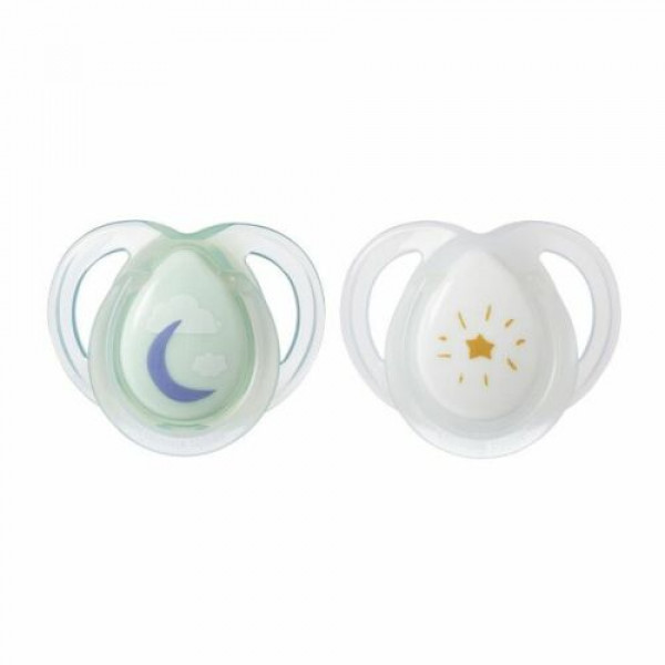 Tommee Tippee Πιπίλες σιλικόνης Night 0-6m (2τμχ) 43338095.mint