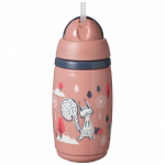 Tommee Tippee Κύπελλο ισοθερμικό με καλαμάκι ροζ 266ml 12m+ 447825