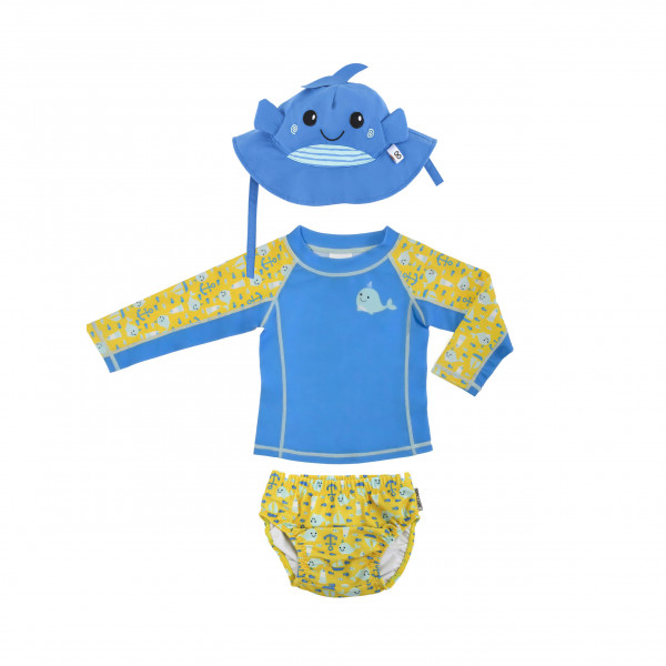 Zoocchini Σετ UV Μαγιώ Καπέλο Μπλούζα Willy the Whale - 12-24m  ZOO16004-12-24M