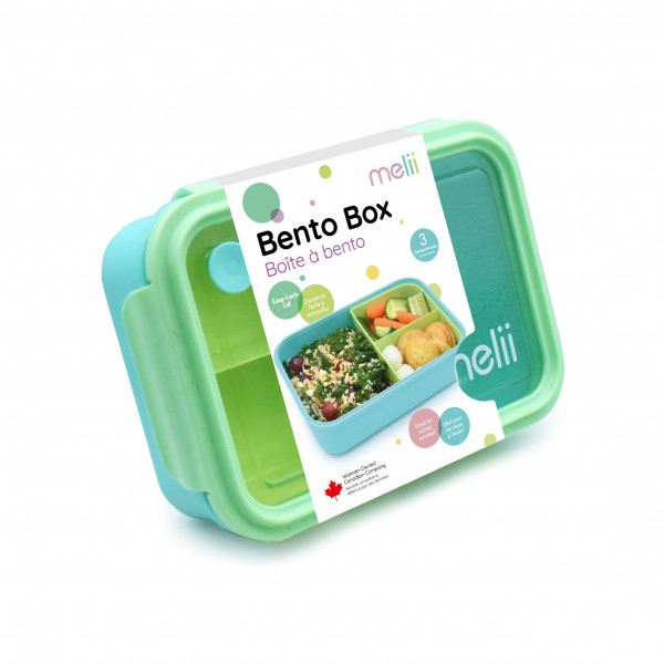  Melii Φαγητοδοχείο Bento 3 θέσεων 1250ml - Lime-Mint-Blue MEL21950