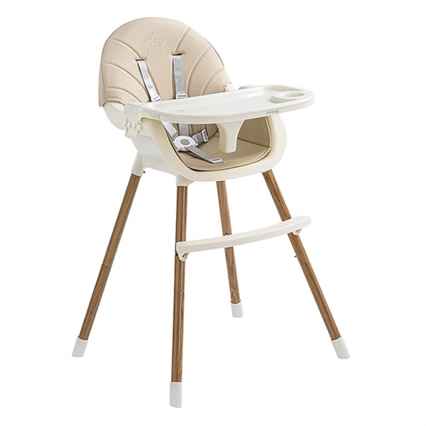 Bebe Stars Καρεκλάκι φαγητού Woody 2in1 Beige 894-182