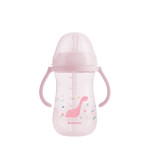 Kikka Boo PP Κύπελλο Με Καλαμάκι Σιλικόνης 300ml Dino World Pink 31302030076