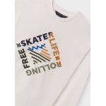 Mayoral Μπλουζα μακρ/κη "skater life" κρεμ 14-07086-034 7086