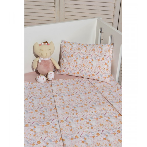 Baby Oliver Σεντόνια Κούνιας 100% βαμβάκι  3Τεμ 110x160 46-6706/202